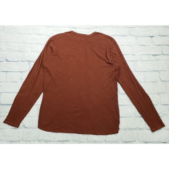 Hurley MENS SIZE M Brown Thermal Waffle Long Sleeve Embroidered Logo Shirt - Picture 8 of 11